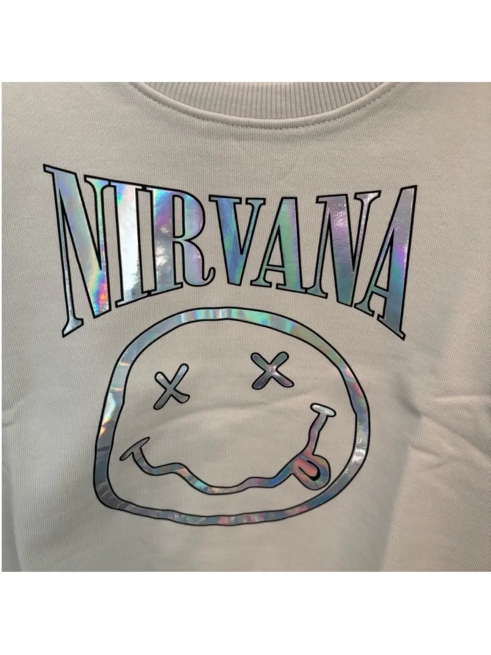 ZARA IRIDESCENT NIRVANA PRINT SWEATSHIRT - Picture 6 of 11